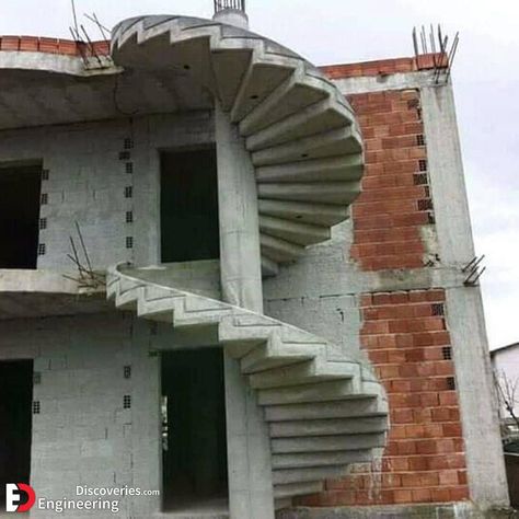 سلالم حلزونية, Spiral Stairs Design, درج السلم, Spiral Stair, Circular Stairs, Concrete Staircase, Staircase Design Modern, Building Stairs, Roof Beam