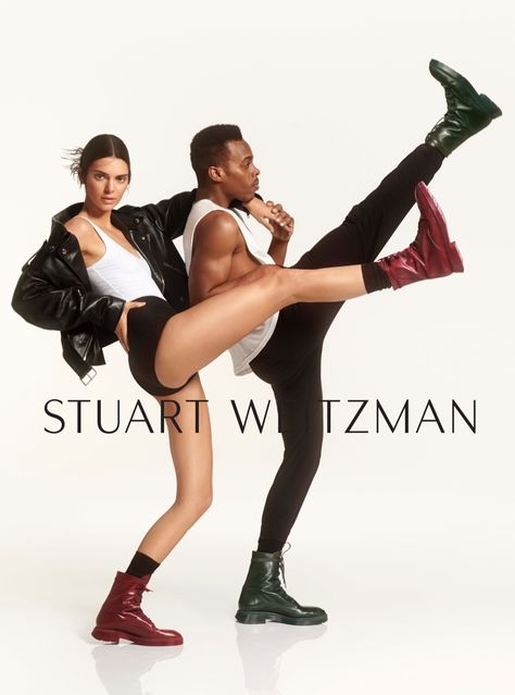 Kendall Jenner Stuart Weitzman SWSTRENGTH Campaign | Fashion Gone Rogue Group Poses, People Poses, Body Reference Poses, Human Poses Reference, Figure Poses, Poses References, Human Poses, Dynamic Poses, Cool Poses