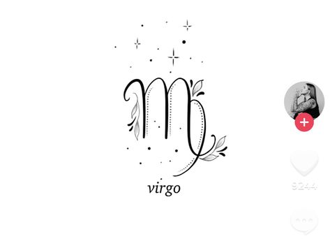 Virgo Tattoo With Butterfly, Tiny Virgo Tattoo Simple, Virgo Sign Tattoos For Women, Virgo Small Tattoo, Virgo Astrology Tattoo, Virgo Tat, Small Virgo Tattoo Ideas, Virgo Tatoos, Virgo Symbol Tattoo