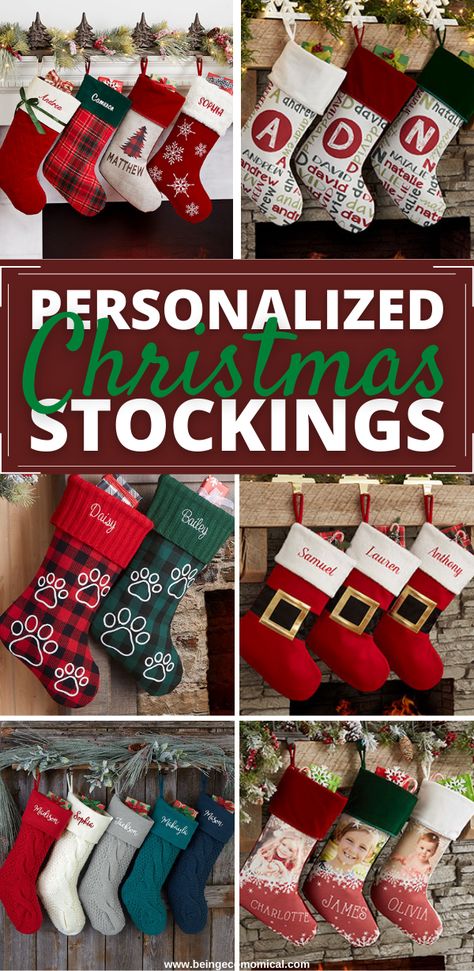 These are the best personalized Christmas stockings ideas to match all of your Christmas decor ideas. These personalized Christmas stockings are the best personalized Christmas gifts ideas! Christmas Stocking Name Ideas, Personalized Christmas Stockings Etsy, Christmas Stockings Designs, Christmas Stocking Names, Diy Personalized Stockings Christmas, Cricut Stockings Christmas, Personalised Christmas Stocking, Decorating Stockings Christmas, Family Christmas Stocking Ideas