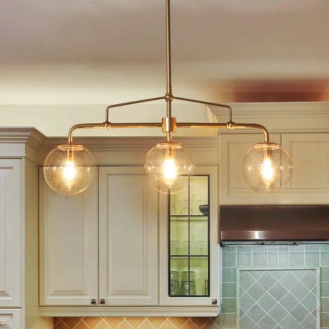 Three Bulb Pendant Light, Glass Bulb Pendant Lighting Kitchen, 2 Light Pendant Over Island, Single Island Light Fixture, Kitchen Lighting Fixtures Over Island White Cabinets, 3 Light Pendant Over Island, Lantern Pendant Lighting Over Island, Kitchen Island Linear Lighting, Lights Over Island