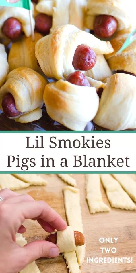 Smokies In A Blanket, Antipasto Platters, Pigs In A Blanket Recipe, Little Smokies Recipes, Smokies Recipe, Lil Smokies, Little Smokies, Appetizers Easy Finger Food, Finger Foods Easy