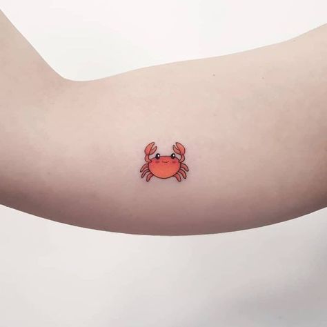 Cute Crab Tattoo, Crab Tattoos, Avocado Tattoo, Chicken Tattoo, Tattoos Cute, Crab Tattoo, Moon Tattoos, Bull Tattoos, Ara Ara