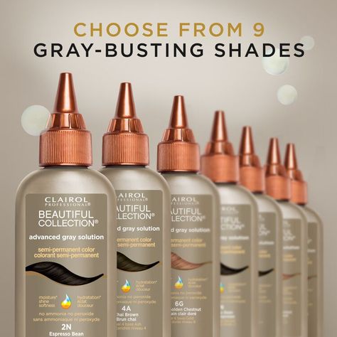 Clariol Professional Advanced Gray Solutions Semi Permanent Hair Color | Semi Permanent Hair Color | Sally Beauty Semi Permanent Hair Color For Gray Hair, Semi Permanent Color On Gray Hair, Clairol Hair Color Chart, Hair Color For Gray Hair, Color For Gray Hair, Clairol Beautiful Collection, Hair Color Remover, Hair Color Brands, Shingle Colors