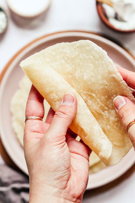 Cassava Tortillas, Cassava Flour Tortillas, How To Make Taco, Minimalist Baker, Cassava Flour, Coconut Almond, Vegan Bread, Food Words, Flour Tortillas