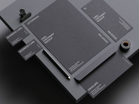 Dark stationery mockup - Mockups Design Stationary Mockup Free Psd, Stationary Mockup Free, Dark Branding, 3d Mockup, Stationery Mockup, Psd Template Free, Mockups Design, Mockup Templates, Business Look