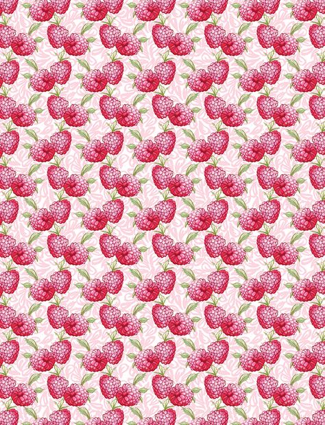 Raspberries Pattern on Behance Watercolor Pattern Design, Watercolor Food Illustration, Food Pattern, Watercolor Food, Fruit Wallpaper, Food Patterns, Aesthetic Coquette, Art Theme, Butterfly Effect