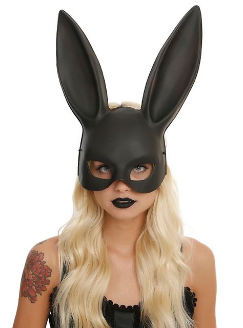 Full Bunny Ear Mask, Masquerade Mask Costume, Rabbit Halloween, Halloween Costume Props, Mascaras Halloween, Plastic Mask, Rabbit Costume, Bunny Mask, Black Bunny, Animal Costumes