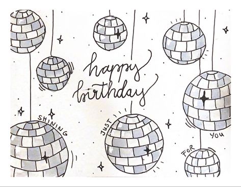 Cute Taylor Swift Birthday Cards, Happy Birthday Cards Diy Aesthetic, Taylor Swift Birthday Card Ideas 15, Disco Ball Gift Ideas, 19 Birthday Card Ideas, Birthday Gift Taylor Swift, Presents For A Swiftie, 16 Birthday Card Ideas Diy, Disco Ball Birthday Cards