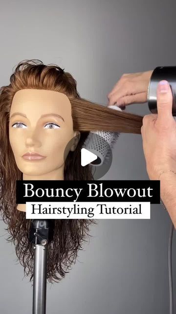 Authentic Beauty Concept USA on Instagram: "How To: Bouncy blowdry on a layered haircut  @ahappyjustin - Use these #hairtips to create a bouncy blowout perfect for those who are blow drying a #butterflycut or a classic layers   Product selection is key so be sure to choose only the best, Justin reached for these favorites:  🍃 Hydrate Spray Conditioner for soften and detangling  🍃 Amplify Mousse for a voluminous results 🍃 Nourishing Hair Oil for shine and to seal split ends  #blowout #blowdry #layeredhaircut #stylingtips #hairstyling #hairstylist" Bouncy Blow Dry Medium, Blow Dry Hair For Volume, Blow Dry Curly Hair, Curly Blowout, Bouncy Blowout, Dry Long Hair, Blowout Curls, Blowout Hair Tutorial, Salon Blowout