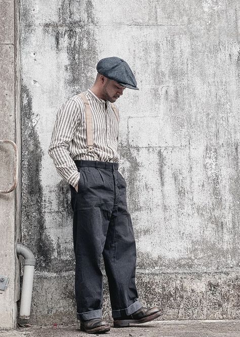 1940s Mens Workwear, Mens Vintage Workwear, Workwear Outfit Men, 1930s Fashion Mens, 50s Style Men, Americana Fashion Men, Poor Clothes, Men Workwear, Old Man Fashion