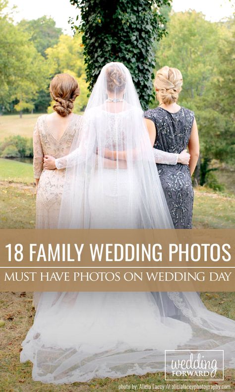 18 Must Have Family Wedding Photos. Devote a special time for family wedding photos, for example immediately after ceremony. Get some ideas for wonderful family photos. ❤ See more: http://www.weddingforward.com/family-wedding-photos/ #wedding #photos Past Family Members Wedding, Must Have Family Wedding Photos, Unique Family Wedding Photos Group Shots, Bridal Party Family Photos, Fun Family Wedding Photo Ideas, Beach Wedding Photo Ideas With Family, Parents Wedding Pictures At Wedding, Wedding Accessories Pictures, No First Look Wedding Photo Ideas