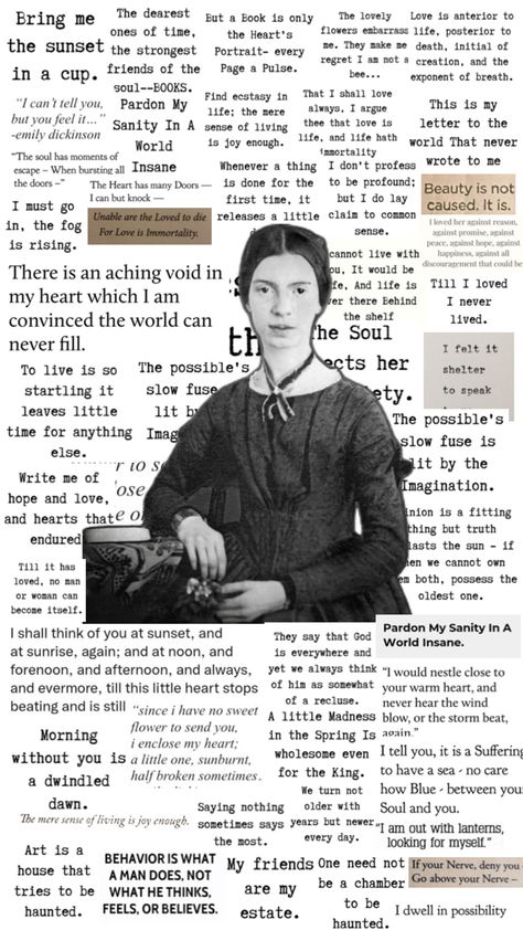 emily dickinson quotes poetry poem collage wallpaper background aesthetic wlw literature writer author Emily Dickinson Wallpaper Aesthetic, Emily Dickinson Wallpaper, Emily Dickinson Aesthetic, Dickinson Aesthetic, Literature Wallpaper, Poem Collage, Emily Dickson, Writers Aesthetic, Collage Poetry