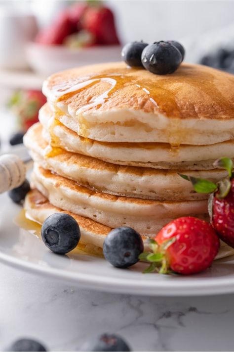 My Mom's FAMOUS Fluffy Eggless Pancakes Pancake With No Egg, Easy Pancakes No Egg, Fluffy Pancakes No Egg, Eggless Blueberry Pancakes, Pancake Mix No Eggs, Homemade Pancakes Easy No Egg, Yogurt Pancakes No Egg, Easy Pancake Recipe 3 Ingredients No Egg, Buttermilk Pancakes No Eggs