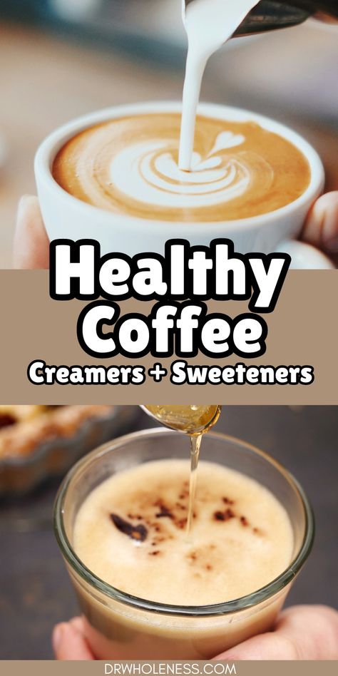 Since drinking coffee is a daily habit that most of us have gladly adopted into our routine, I’m going to show you how to make it a healthy one.  We're talking about:   The importance of drinking mold-free coffee Healthy coffee creamers How to sweeten coffee naturally How to avoid microplastics in your coffee  #healthycoffee #coffeecreamers #coffeesweeteners Healthy Sweet Coffee, Home Made Coffee Creamer Healthy, How To Make Healthy Coffee Creamer, How To Make Healthy Coffee, Healthy Coffee Sweetener, Clean Eating Coffee Creamer, Healthiest Coffee Creamer, Healthy Coffee Drinks At Home, Healthy At Home Coffee