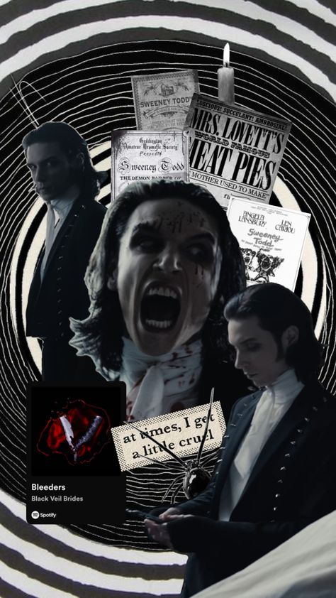 ig: @isidoramansilla / @isillora (stream BLEEDERS by Black Veil Brides) Black Veil Brides Wallpapers, Andy Black, Sweeney Todd, Andy Biersack, Veil Brides, Black Veil Brides, Black Veil, World Famous, Black Wallpaper