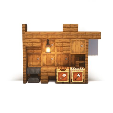 Minecraft Smithing Room, Minecraft Desk Ideas, Minecraft Halloween Ideas, Minecraft Challenges, New Modern House, Minecraft Interior, Minecraft Structures, Minecraft Interior Design, Chest Furniture