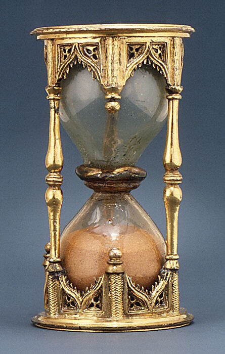 Sand Glass, Half-Hour  Date: first quarter 16th century Culture: German Medium: Bronze-gilt and silver-gilt Genshin Sona, Victorian Academia, 3d Structure, Sand Clock, Sand Glass, Sand Timer, Gear Clock, Hourglasses, Sundials