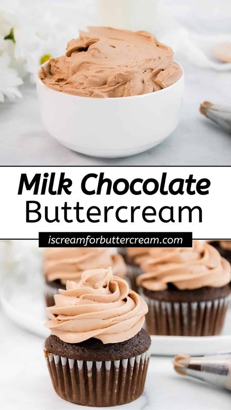 Milk Chocolate Frosting Homemade, Milk Chocolate Buttercream, Milk Chocolate Buttercream Frosting, Vendor Desserts, White Chocolate Cream Cheese Frosting Recipe, Milk Chocolate Frosting Recipe, I Scream For Buttercream, Yellow Cakes, Jess Crafts