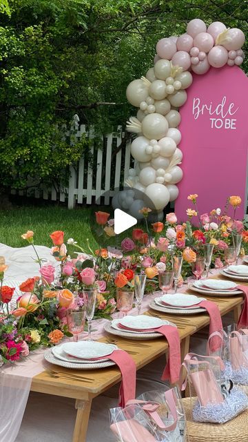 Bridal Shower At Park, Glam Picnic Ideas, Glam Picnic, Bridal Shower Balloons, Shower Balloons, Are You Not Entertained, Backyard Gazebo, Picnic Ideas, Dusty Rose Color