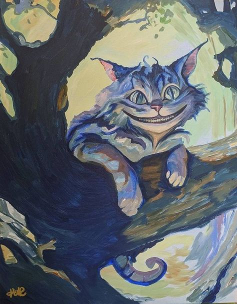 Cheshire Cat Painting, Cheshire Cat Illustration, Cheshire Cat Drawing, Alice In Wonderland Painting, Alice In Wonderland Cat, Alice Cheshire Cat, Alice In Wonderland Original, Cheshire Cat Art, Alice In Wonderland Paintings