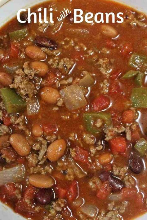 Chili With Beans Recipe, Beef Chili With Beans, Ranch Style Beans, Chili With Beans, Homemade Chili Recipe, Bean Chili Recipe, Best Chili Recipe, Chili Recipe Crockpot, Homemade Soup Recipe