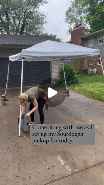 Flourish Cottage Bakery & Garden / Kelly Jones on Instagram: "I was inspired by @littlepearlbreads for this driveway pickup, I thought she was genius for thinking of this! The tent solves the issue of not having a porch and I don’t need to constantly watch the driveway to run out bread to customers all through the day. It’s a win for sure! #cottagebakery #sourdoughbread #microbakerylife #flourishcottagebakeryandgarden"