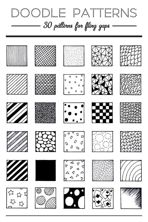 Pic Candle | 30 Doodle Patterns. #doodles #doodling                                                                                                                                                                                 More Modele Zentangle, قلم حبر جاف, Pic Candle, Arte Doodle, Drawing Hands, Doodle Art Journals, Beginner Art, Doodle Inspiration, Doodle Art Drawing