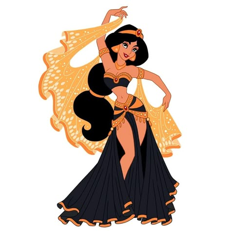 Red Jasmine Costume, Belly Dancer Dress, Belly Dancer Aesthetic, Princess Jasmine Art, Jasmine Drawing, Princess Jasmine Cosplay, Aladdin Art, Goth Disney Princesses, Goth Disney