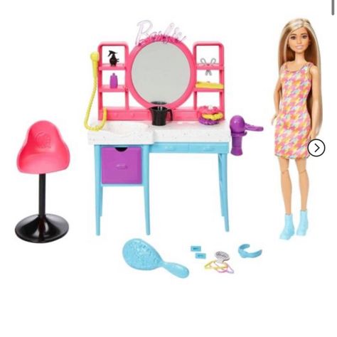 The Hairstyle Possibilities Are Endless With The Barbie Totally Hair Salon Playset. Featuring A Doll And 15+ Accessories, Kids Can Get Creative And Explore Style-Based Stories! Totally Hair Barbie, Pink Streaks, Barbie Sets, Change Hair, Barbie Hair, Blue Boots, Barbie Toys, Mattel Barbie, Washing Hair