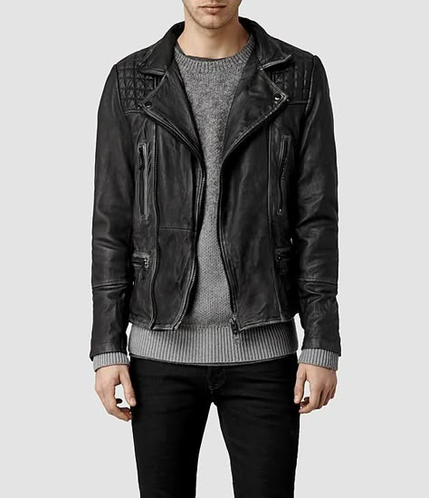 [ AllSaints, Cargo Leather Jacket - $540 ] Made with hand-burnished, premium lambskin to maximize on style and comfort. All Saints Men, All Saints Leather Jacket, The Peacemaker, Leather Jacket Mens, Sneakers Trendy, Leather And Denim, Men's Leather Jackets, Jacket Ideas, Suede Leather Jacket