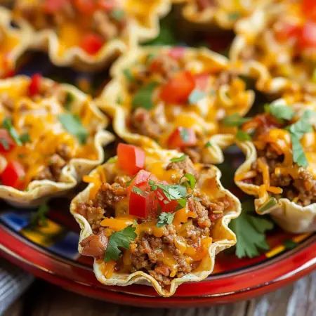 Taco Bites In Phyllo Cups, Appetizers That Go With Tacos, Taco Ranch Bites, Easy Tailgate Snacks, Yule Wedding, Mexican Finger Foods, Phyllo Tart, Simple Party Food, Taco Cups Recipe