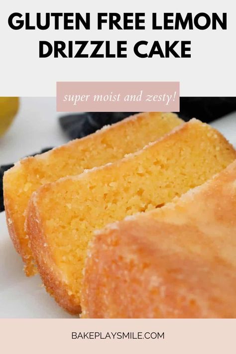 This easy gluten free lemon drizzle cake is made with a handful of ingredients and takes just 10 minutes to prepare. Serve for dessert or afternoon tea, this loaf is infused with a zesty lemon syrup making it so moist and tangy. #lemon #glutenfreebaking #loaf #lemondrizzle #baking #thermomix Gluten Free Lemon Drizzle Cake, Tea Desserts, Gluten Free Cake Recipe, Dessert Sans Gluten, Lemon Drizzle Cake, Drizzle Cake, Lemon Drizzle, Gluten Free Cake, Gluten Free Sweets