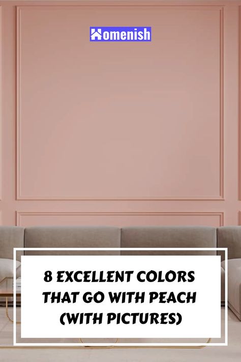 Here we look at the best colors that go with peach, particularly with reference to using peach as a wall color or an accent color in interior design. Peach Walls Bedroom Decor, Peach Office Walls, Living Room Peach Walls, Peach Office Ideas, Peach Kitchen Ideas, Peach Painted Walls, Peach Accent Wall Bedroom, Peach Walls Living Room, Colors That Go With Peach