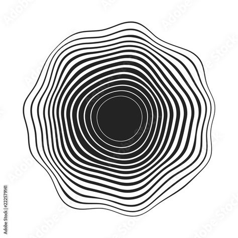 Stock Image: black concentric wavy lines that makes a rounded abstract organic shape Lines Elements Of Design, Concentric Circles Tattoo, Patterns In Nature Texture Design, Organic Shape Pattern, Abstract Lines Art, Circular Graphic Design, Concentric Circles Art, Spiral Design Pattern, Circular Pattern Design