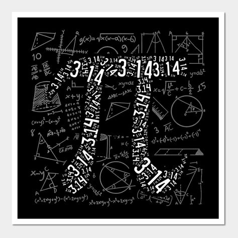 Pi T-Shirt 3,14 Pi Number Symbol Math Science Gift -- Choose from our vast selection of art prints and posters to match with your desired size to make the perfect print or poster. Pick your favorite: Movies, TV Shows, Art, and so much more! Available in mini, small, medium, large, and extra-large depending on the design. For men, women, and children. Perfect for decoration. Pi Art Math, Maths Formulas Wallpaper, Pi Math Art, Math Decorations, Grandfather Quotes, Pi Number, Maths In Nature, Math Drawing, Pi Art