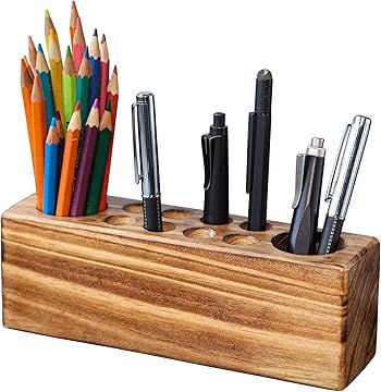 Stationary Kit, Wooden Pencil Holder, Pen Holder For Desk, Desk Pen Holder, Cool Desk Accessories, Wood Pen Holder, Pencil Holders For Desk, Wood Desk Organizer, Wood Pencil Holder