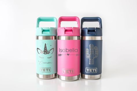 Personalize Yeti, Yeti Cup Designs, Personalized Water Bottles Kids, Yeti Tumbler, Kids Cups, Engraved Tumbler, Kids Water, Kids Tumbler, Kids Water Bottle