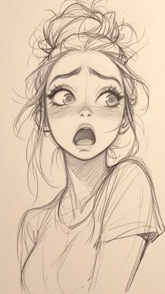 Open Mouth Drawing, Animation Drawing Sketches, Sketchbook Drawings, Drawing Expressions, Animated Drawings, Cool Sketches, Dog Drawing, A Drawing, Girl Drawing