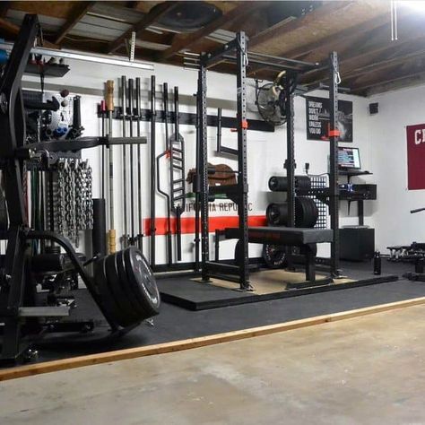 Top 75 Best Garage Gym Ideas - Home Fitness Center Designs Garage Gym Design, Garage Workout, Ruang Gym, Gym Layout, Fitness Center Design, Garage Gyms, Gym Garage, Dream Home Gym, Dream Gym