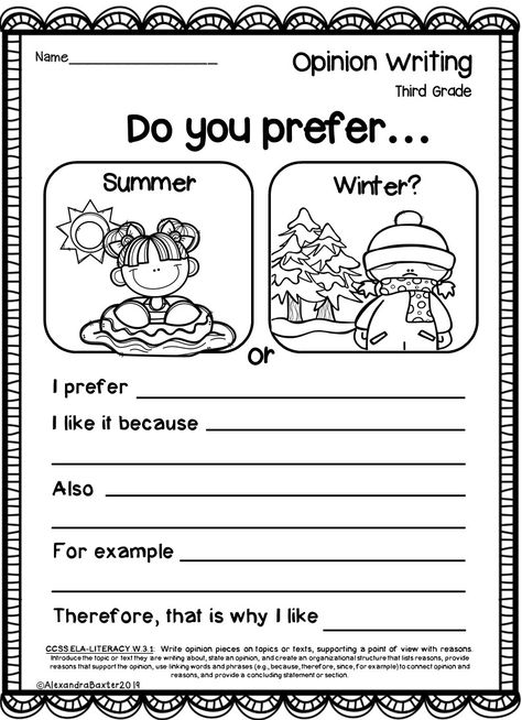 Writing Prompts 3rd Grade, Opinion Writing Third Grade, Opinion Writing Kindergarten, 3rd Grade Writing Prompts, Paragraph Writing Worksheets, Homeschool Writing Prompts, Picture Prompt, Creative Writing Worksheets, Opinion Writing Prompts