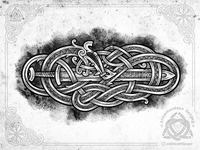 Fafnir Dragon, Viking Knotwork, Viking Tattoo Sleeve, Viking Pattern, Medieval Tattoo, Viking Dragon, Chicano Art Tattoos, Norse Tattoo, Nordic Tattoo