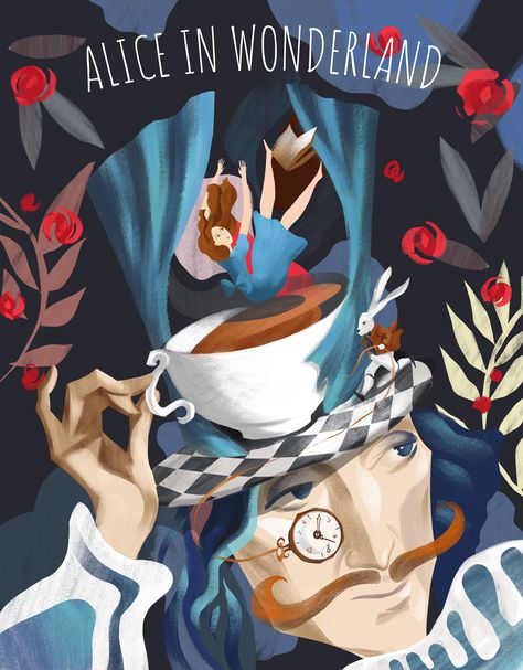 Alice In Wonderland Poster, Alice In Wonderland Artwork, Alice In Wonderland Drawings, Alice In Wonderland Illustrations, Wonderland Artwork, Alice In Wonderland Aesthetic, Alice In Wonderland Book, Coffee Cup Art, Alice In Wonderland Theme