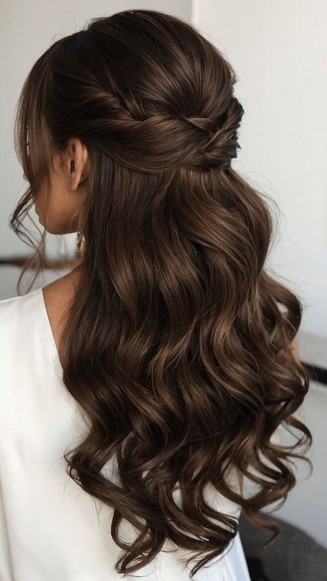 Easy Buns, Bridesmaid Hair Inspo, Curly Prom Hair, Quick Hairstyle, Gorgeous Hairstyles, Hoco Hairstyles, Prom Hairstyles For Long Hair, Curly Hair Styles Easy, Mom Hairstyles