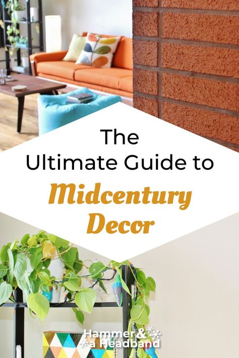 Mid-Century Modern Decor Guide - Hammer & a Headband Updating Mid Century Modern Home, Chic Mid Century Modern Living Room, Mid Century Wall Decor Ideas, Mid Century Design Ideas, Family Room Mid Century Modern, Mid Century Modern Dining Room Wall Art, Mcm Retro Living Room, Mid Century Modern Family Room Ideas, Mid Century Modern Fireplace Decor