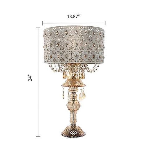 Silver Orchid White Champagne Glass and Metal Table Lamp - 13.875"L x 13.875"W x 24"H - On Sale - Bed Bath & Beyond - 20603780 White Leather Furniture, Glam Lamps, Lamp Redo, Glam Lighting, Orchid White, Victorian Lamps, White Champagne, Metal Table Lamp, Gold Table Lamp