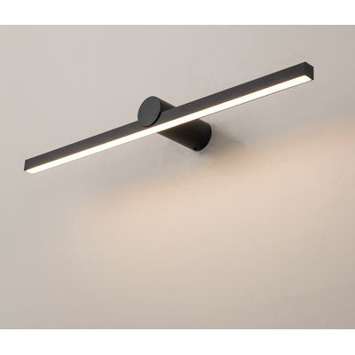 Inject modern elegance into your home with the 1-Light Dimmable Wallchiere Aluminum Black Centre-Mount LED Bathroom Bath Bar. This Matte Black Metal LED Wall Sconce features a streamlined design with a rectangular silhouette, perfect for bathroom vanity light or picture lights. Its centre-mount design ensures balanced, even light distribution. The aluminum construction and dimmable 3000K LED provide energy efficiency and durability, ideal for damp environments. Versatile and sleek, this linear w Over The Mirror Bathroom Lighting, Monterey House, Modern Bathroom Fixtures, Basement Refresh, Bar Lights, Modern Bathroom Vanity Lighting, Vanity Light Bar, Bathroom Lights, Black Vanity Light