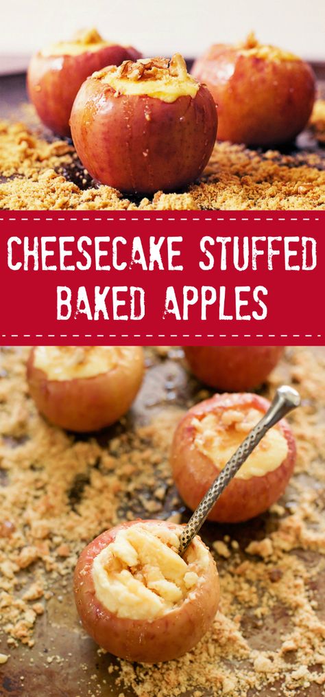 Baked Apple Cheesecake, Baked Stuffed Apples, Stuffed Baked Apples, Stuffed Apples, Apple Recipes Easy, Roasted Apples, Apple Crisp Recipes, Baked Apples, Easy Dessert