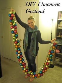 Upside Down Grace: DIY Holiday Ornament Garland Kerajinan Diy, Ornament Garland, God Jul, Holiday Ornament, Noel Christmas, Christmas Stuff, Holiday Decorating, Holiday Diy, Decoration Christmas