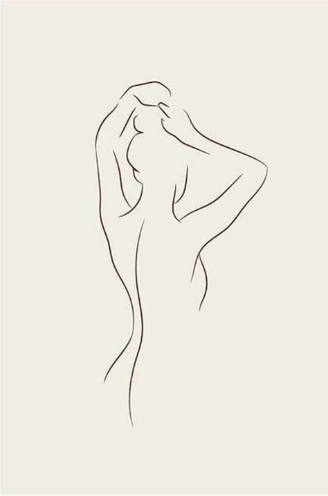 Female Outline Art, Women Shillouette, Feminine Body Outline Tattoo, Body Outline Drawing Aesthetic, Simple Line Art Aesthetic, Female Outline Drawing, Body Outline Painting, Female Outline Tattoo, Body Outline Art